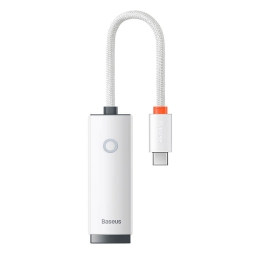 Adapter: USB-C, male - Network, LAN, RJ45, female: Gigabit Ethernet 1000 Mbit/s: Baseus Airjoy - White