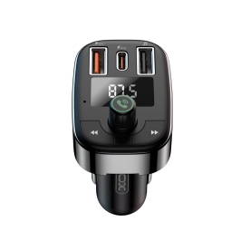 FM transmitter (USB, micro SD, Bluetooth 5.0), car charger: 1xUSB-C, 1xUSB, up to 25W: Xo C09 - Black