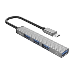 Делитель, хаб USB-С hub: 3xUSB 3.0 + MicroSD картридер, 0.1m: Orico 12F - Тёмно-серый