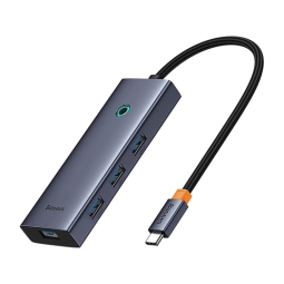 Hub USB-C dock 1xHDMI 4K30Hz, 4xUSB 3.0: Baseus Ultrajoy - Gray