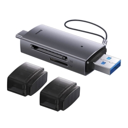 Kaardilugeja Baseus Airjoy kaardilugeja: USB 3.0 pistik + USB-C pistik - SD, microSD (SDHC, SDXC)