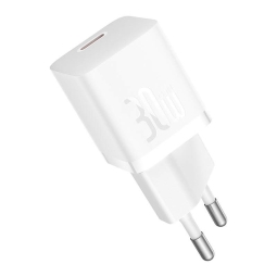 Charger 1xUSB-C, up to 30W, QuickCharge up to 20V 1.5A: Baseus GaN5 - White