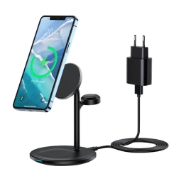 Wireless QI charger 3in1, up to 15W, Magsafe: Choetech T585 - Black