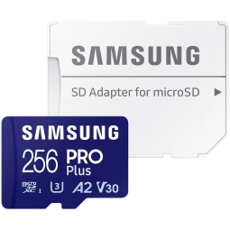 256GB microSDXC карта памяти Samsung Pro Plus, до W130/R180 MB/s