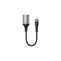 USB 3.0, female - Lightning, male, adapter: Xo NB201 - Black