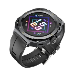 Смарт-часы Hoco Y14, 1.32" 360x360px, аккумулятор 200mAh, Bluetooth 5.0, Call, IP68 - Чёрный