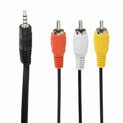 Cable: 2m, 4pin, Video-jack, 3.5mm, male - 3x RCA audio-video, male
