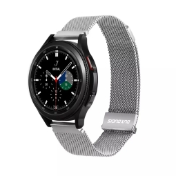 Ремешок для часов 20mm Нержавеющая сталь - Samsung Watch 40-41mm, Huawei Watch 42mm: Dux Milanese -  Серебристый