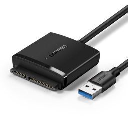 Adapter, üleminek: SATA, pesa - USB 3.0, pistik, 2.5" HDD-SSD: Ugreen CM257 - Must