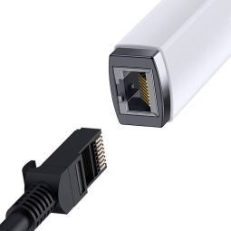 Network adapter: USB 3.0, male - Network, LAN, RJ45, female: Gigabit Ethernet 1000 Mbps - White