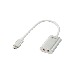 Adapter: USB-C, pistik - 2x Audio-jack, AUX, 3.5mm, mikrofon+stereo, pesa (helikaart, audio konverter)