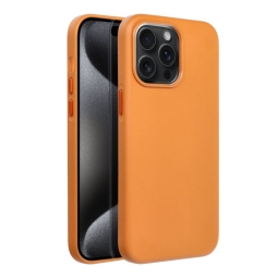 Leather case, cover iPhone 15 - Orange