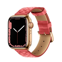 Strap for watch Apple Watch 42-49mm - Leather: Hoco Elegant - Pink