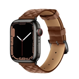 Strap for watch Apple Watch 42-49mm - Leather: Hoco Elegant - Brown