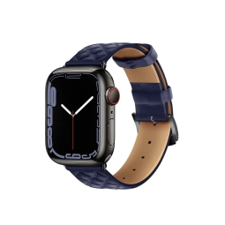 Strap for watch Apple Watch 38-41mm - Leather: Hoco Elegant - Dark Blue
