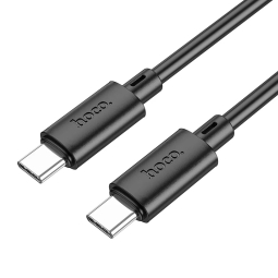 1m, USB-C - USB-C kaabel, juhe, kuni 60W: Hoco X88 - Must