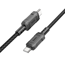 1m, USB-C - USB-C kaabel, juhe, kuni 60W: Hoco X94 - Must
