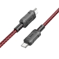1m, USB-C - USB-C kaabel, juhe, kuni 60W: Hoco X94 -  Punane