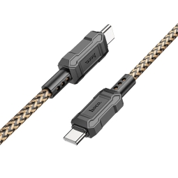 1m, USB-C - USB-C kaabel, juhe, kuni 60W: Hoco X94 - Kuldne