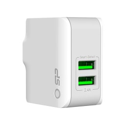 Travel EU-US-UK-AU charger 2xUSB up to 2.4A: Silicon Power WC102P - White