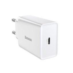 Charger 1xUSB-C, up to 20W, QuickCharge: Baseus Speed Mini - White