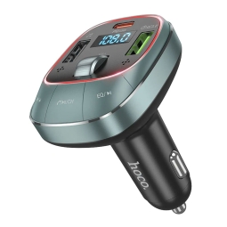 FM transmitter (USB, Bluetooth 5.0), car charger: 1xUSB-C, 1xUSB, up to 45W: Hoco E76 -  Dark Gray