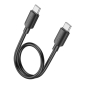 0.25m, USB-C - USB-C kaabel, juhe, kuni 60W: Hoco X96 - Must