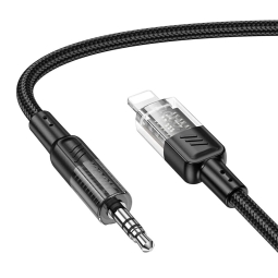 Cable: 1.2m, Lightning - Audio-jack, AUX, 3.5mm: Hoco UPA27 - Black