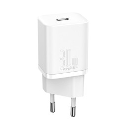Charger 1xUSB-C, up to 30W, QuickCharge: Baseus Super Si - White