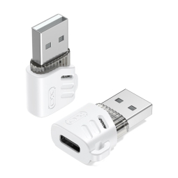 USB 2.0, папа - USB-C, мама, OTG aдаптер, переходник: Xo Nb256d - Белый