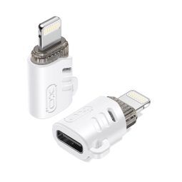 Lightning, pistik - USB-C, pesa, OTG adapter, üleminek: Xo Nb256e - Valge