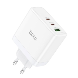 Charger 2xUSB-C + 1xUSB, up to 65W, QuickCharge: Hoco N30 - White
