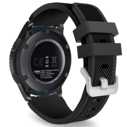 Ремешок для часов 22mm Силиконовый - Samsung Watch 44-46mm, Huawei Watch 46mm: Tech Smooth - Чёрный