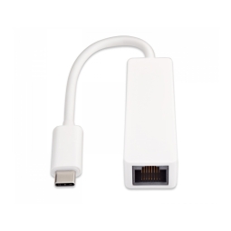 Adapter: USB-C, male - Network, LAN, RJ45, female: Fast Ethernet 100 Mbps - White