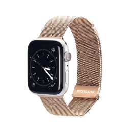 Strap for watch Apple Watch 42-49mm - Stainless steel: Dux Milanese - Gold