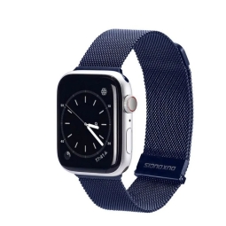 Strap for watch Apple Watch 42-49mm - Stainless steel: Dux Milanese - Dark Blue