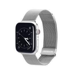 Strap for watch Apple Watch 42-49mm - Stainless steel: Dux Milanese -  Silver