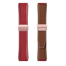 Strap for watch 22mm Leather - Samsung Watch 44-46mm, Huawei Watch 46mm: Dux YA -  Red