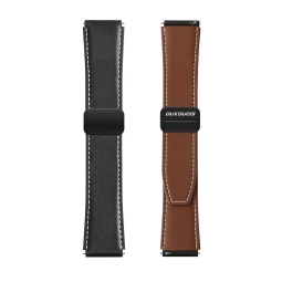 Ремешок для часов 22mm Кожаный - Samsung Watch 44-46mm, Huawei Watch 46mm: Dux YA - Чёрный