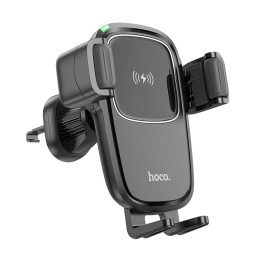 Wireless charger QI 15W, air vent car holder: Hoco HW1 Pro - Black