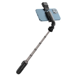 Selfie pulk, tripod, kuni 65cm, LED, Bluetooth, 140g: Mcdodo SS178 - Must