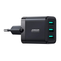 Laadija 3xUSB kuni 17W (USB kuni 5V 2.4A): Joyroom Tcn02 - Must
