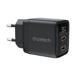 Charger 2xUSB-C, up to 35W, QuickCharge up to 20V 1.75A: Choetech PD6051 - Black