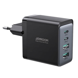 Зарядка USB-C: Kaabel 1.2m + Адаптер 2xUSB-C, 2xUSB, до 67W, QuickCharge до 20V 3.35A: Joyroom Gan Ultra - Чёрный