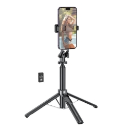 Selfie stick, tripod, up to 132cm, Bluetooth, 270g: Hoco K21 - Black