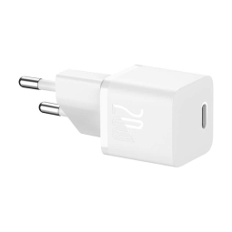 Charger 1xUSB-C, up to 20W, QuickCharge up to 9V 2.22A: Baseus Mini GaN5 - White