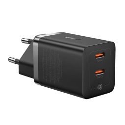 Charger 2xUSB-C, up to 40W, QuickCharge up to 20V 2A: Baseus GaN5 Pro - Black