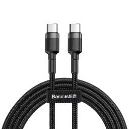 2m, USB-C - USB-C кабель, до 60W: Baseus Cafule - Чёрный