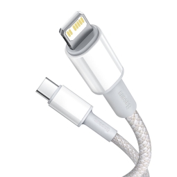 2m, Lightning - USB-C кабель, до 20W: Baseus High Density - Белый