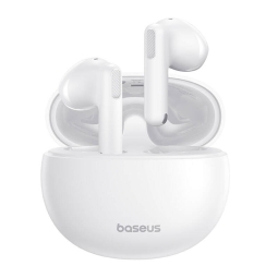 Wireless Earphones Baseus E12 - Bluetooth, up to 6 hours, with case up to 30 hours - White